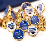 Autocollants de graduation personnalisés pour bonbons au chocolat 252 Pcs Class of 2026 Graduation Party Favors