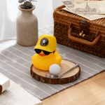 Personalised Cute Photo Cap Golf Duck with Wooden Base Desk Decor Birthday Gift for Golf Lovers