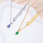 Personalisierte Teardrop Birthstone Name Halskette Zierliche Schmuck Geburtstag Muttertag Hochzeit Geschenk für Mutter Braut