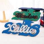 Panneau en bois pailleté personnalisé avec nom et année Décoration pour photo de fin d'études Cadeau pour les diplômés de la promotion 2026