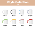 Personalised Yarn Crochet Hook Scissors Knitted Pattern Ceramic Mug with Coaster and Name Birthday Mother's Day Gift for Grandma Knitting Lover