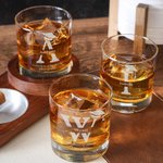 Personalized Grad Cap Initial Name 10 oz Whiskey Rocks Glasses Slate Coaster with School and Text Graduation Party Gift for Graduate Drinkers