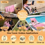 Personalized Togo Cartoon Gym Girl Quick Dry Microfiber Beach Towel with Name Beach Party Swimming Pool Essential Birthday Gift for Gym Lovers