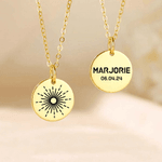 Personalised Celestial Necklace with Birthstone Dainty Jewellery Birthday Mother's Day Gift for Mom Woman