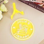 Personalized Book Cat Coffee 3D-Printed Acrylic Library Sign with Name Desk Bookshelf Decor Birthday Gift for Bookworms Book Lovers