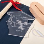 Personalisierte Graduation Cap Einstellbare LED-Nachtlicht mit verschiedenen Farben wechselnden und hölzernen Basis Graduation Souvenir Zimmer Dekoration Geschenk für Absolventen