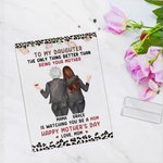 Personalised Leopard Cartoon Mother and Daughter Back View Acrylic Plaque with Names Home Decor Birthday Gift for Women