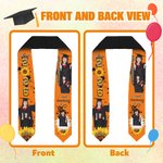 Étole de Graduation Personnalisée avec Texte Collage Photo et Fleurs Multicolores Classe de 2025 Cadeau de Fin d'Études Graduation pour diplômés