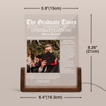 Luce notturna a LED con nome dell'anno e base in legno, decorazione per la stanza, regalo di laurea per laureati.