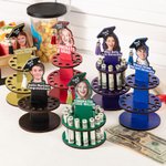 Personalized Graduation Cap Photo Wooden Cake Money Holder with Text Graduation Gift for Class of 2026 Graduates