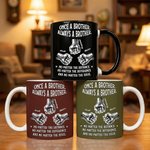 Taza de Cerámica Personalizada Once A Brother Always A Brother 2-6 Puños con Nombre y Posavasos Regalo de Cumpleaños Amistad Aniversario para Hermano