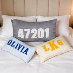Personalized Embroidered Text Multicolor Plaid Soft Pillow Cover Home Decor Daily Use Baby Shower Housewarming Gift for Kids Family