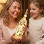 Personalised Stylish God Says I Am Birth Flower Butterfly Love Quote Glass LED Bottle Lamp with Name Mother's Day Gift for Mom Grandma