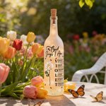 Personalised Stylish God Says I Am Birth Flower Butterfly Love Quote Glass LED Bottle Lamp with Name Mother's Day Gift for Mom Grandma