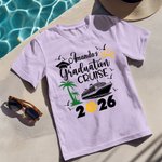 Personalized Graduation Cruise 100% Cotton T-shirt with Name and Year Anniversary Graduation Travel Gift for Graduates