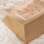 Personalised 1-6 Birth Flowers Mom Kids Little Hands Large Jute Tote Bag with Name Mother's Day Birthday Gift for Mom Grandmother