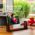 Luce notturna a LED con nome dell'anno e base in legno, decorazione per la stanza, regalo di laurea per laureati.