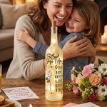Personalised Stylish God Says I Am Birth Flower Butterfly Love Quote Glass LED Bottle Lamp with Name Mother's Day Gift for Mom Grandma