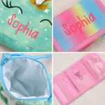 Personlig Glitter Fantasy Unicorn 6-delers lommeboksett med navn Tilbake til skolen Barnas dag Bursdagsgave til jenter