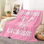 Personalised Lacrosse Multicolor Soft Throw Blanket with Name and Number Game Day Team Gift for Lacrosse Players Coaches