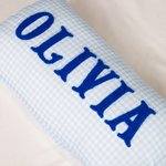 Personalized Embroidered Text Multicolor Plaid Soft Pillow Cover Home Decor Daily Use Baby Shower Housewarming Gift for Kids Family