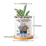 Personlig snygg leopardtryck mor-dotter tecknad keramisk blomkruka med namn Mors dag födelsedagspresent till mamma dotter