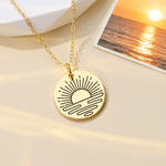 Personalised Engraved Weather Birthstone Necklace with Date and Name Dainty Jewellery Birthday Anniversary Gift for Girls Women Friends