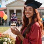 Personalised Faux Glitter Face Photo Graduation Congrats Cupcake Toppers with Name Biscuit Cake Decor Graduation Party Gift for Graduates