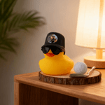 Personalised Cute Photo Cap Golf Duck with Wooden Base Desk Decor Birthday Gift for Golf Lovers