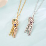 Personalisierte Paar Umarmung 2 Birthstones Halskette Zierliche Schmuck Valentinstag Jahrestag Geschenk für Paare