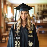 Personalized Multicolor Medical Symbols Occupational Graduation Stole with Name and Year Graduation Keepsake for Nurse Doctor Medical Graduates