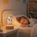 Personalised First Mother’s Day Animal Acrylic Night Light with Name and Wooden Base Room Decoration Birthday Mother's Day Gift for New Mom