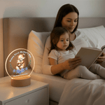Personalised First Mother’s Day Animal Acrylic Night Light with Name and Wooden Base Room Decoration Birthday Mother's Day Gift for New Mom