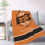 Personalized Multicolor Graduation Hat Soft Fleece Blanket with Year School Name and Warm Text Class of 2026 Gift for Graduate