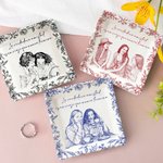 Plato de cerámica personalizado con foto y diseño floral regalo del Día de la Madre cumpleaños y ocasiones especiales para amigas y damas de honor