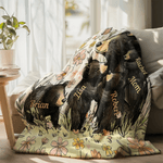 Personlig blomst søt mamma bjørn og 1-5 babybjørner mykt kaste teppe med navn romdekorasjon morsdagsgave til mamma