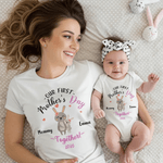 Personalized Cartoon Animal 100% Cotton T-shirt Baby Bodysuit with Name First Mother's Day Gift for New Baby Mom