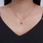 Personalized 1-5 Birthstones Rotating Necklace with Initial Dainty Jewellery Birthday Anniversary Mother's Day Gift for Mom Friend