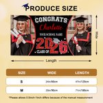 Personalized Multicolor Congrats Glitter Class Of 2026 Graduation Photos Banner with Name and School Name Gift for Graduates