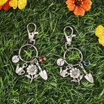 Gepersonaliseerde Geboortesteen Gieter Bloemen Schop Sleutelhanger met Initiaal Bedeltje Moederdag Verjaardagscadeau voor Mama Oma Tuinier