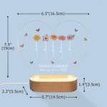 A Growing Love from Grandma's Garden - Luz LED nocturna personalizada con flores de nacimiento Regalo de cumpleaños para el Día de la Madre