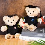Personalised Cute Graduation Teddy Bear Plush Toy with Name and School Badge Graduation Gift for Class of 2026 Graduates