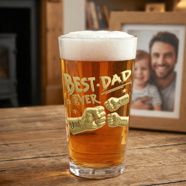 Henkilökohtainen paras isä koskaan nyrkki 16 oz olutlasi nimillä Vanhanaikainen isänpäivä syntymäpäivälahja miehelle oluen ystävälle