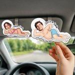 Personalised Drive Safe I Fucking Love You Wooden Photo Car Visor Clip Car Accessories Birthday Anniversary Valentine's Day Gift for Couple