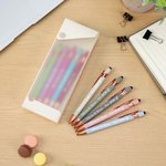 Personalised Multicolour Engraved Any Icon 5 Pcs Ballpoint Pen Set with Stylus and Text Graduation Party Appreciation Gift for Colleagues Friends