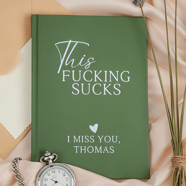 Personalised This Fucking Sucks A5 Grief Journal Notebook with Text Daily Memorial Bereavement Gift for Loss of Mom Dad Wife Husband