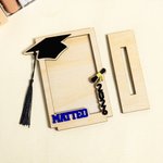 Personalized Tassel Bachelor Hat Wooden Photo Frame with Name and Base Desk Decorarion Class of 2026 Graduation Gift for Graduates