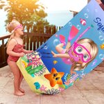 Toalla de playa personalizada de secado rápido con personaje 3D animales marinos y nombre para vacaciones en la playa regalo de cumpleaños para todos