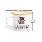 Henkilökohtainen söpö aurinkolasit kani 12 oz emali muki nimi syntymäpäivä pääsiäinen puolue lahja lapsille