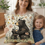 Personalised Flower Cute Mom Bear and 1-5 Baby Bears Soft Cushion Cover with Names Room Decor Mother's Day Gift for Mom